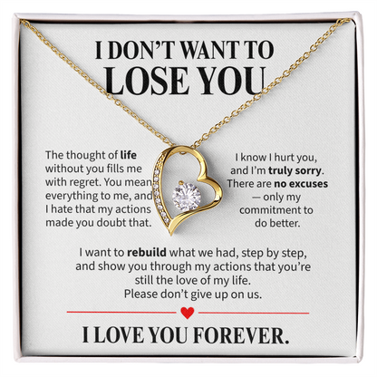 I Don't Want to Lose You Necklace for Her – I'm Sorry Heart Apology Gift