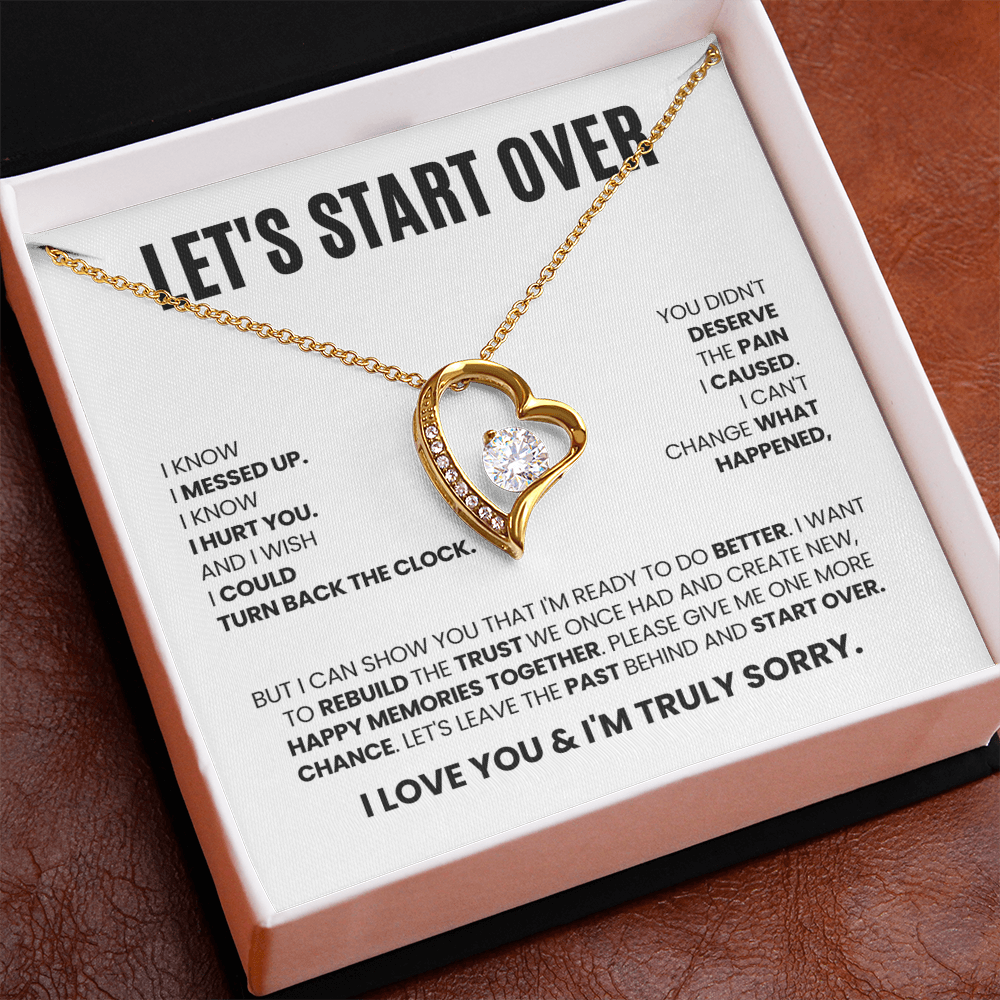 Let's Start Over Necklace for Her – I'm Sorry Heart Apology Gift