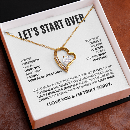 Let's Start Over Necklace for Her – I'm Sorry Heart Apology Gift