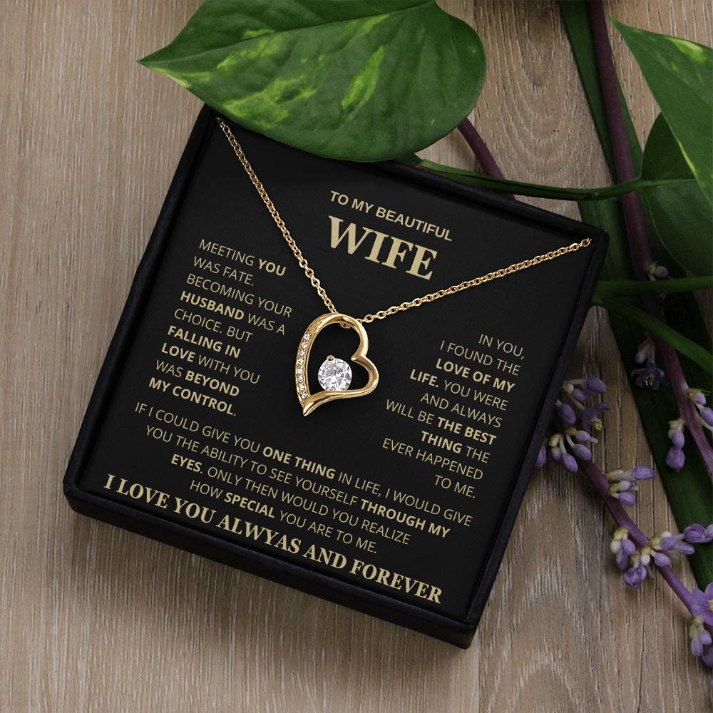 To My Wife - Gold Forever Love Necklace