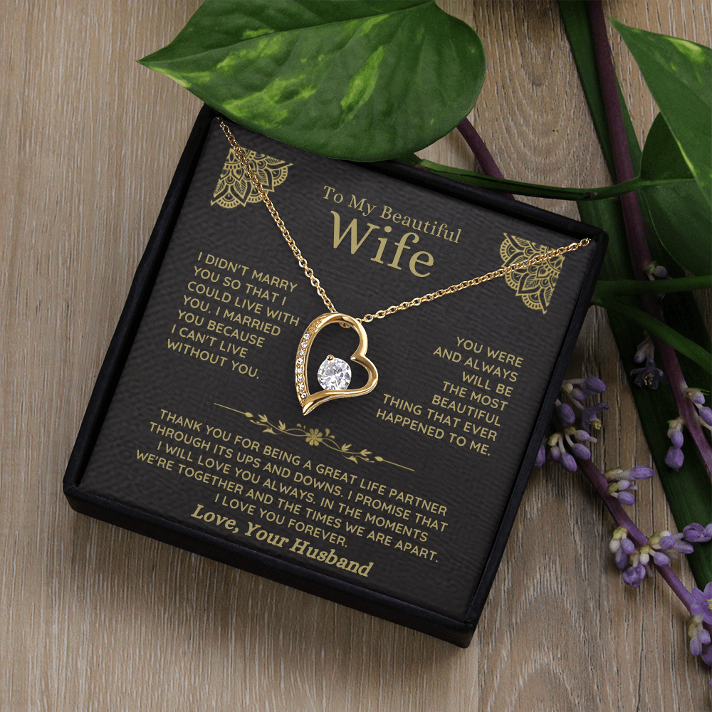 To My Beautiful Wife – Forever Love Necklace Gift Set