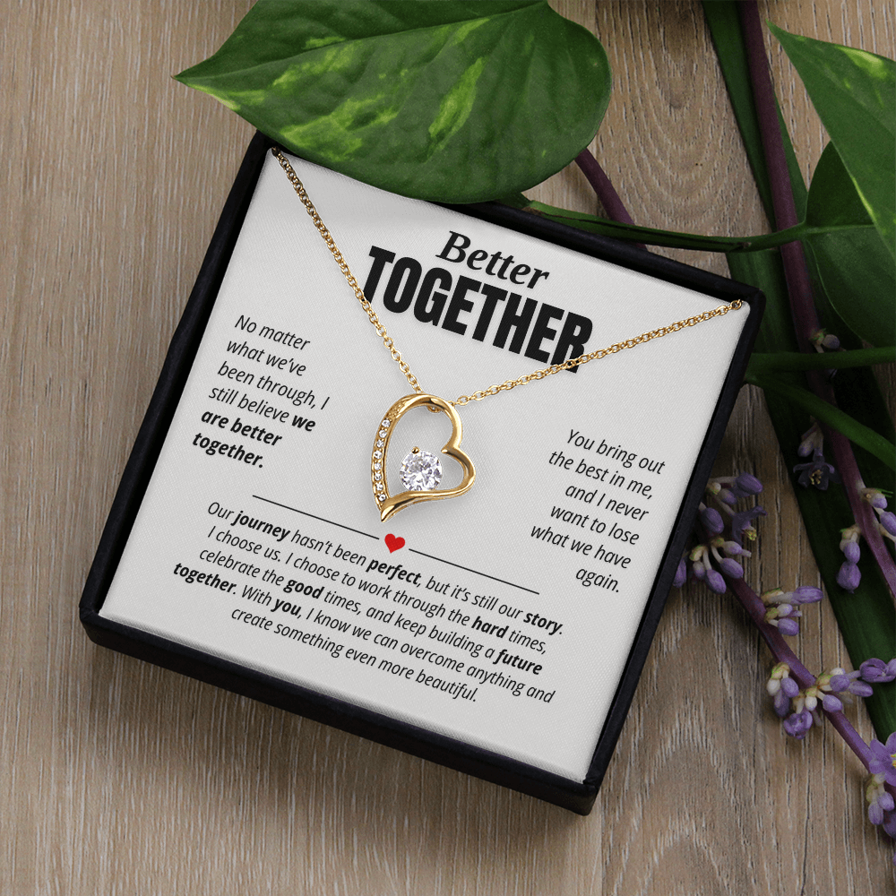 Better Together Necklace for Her – I Choose Us Heart Relationship Gift