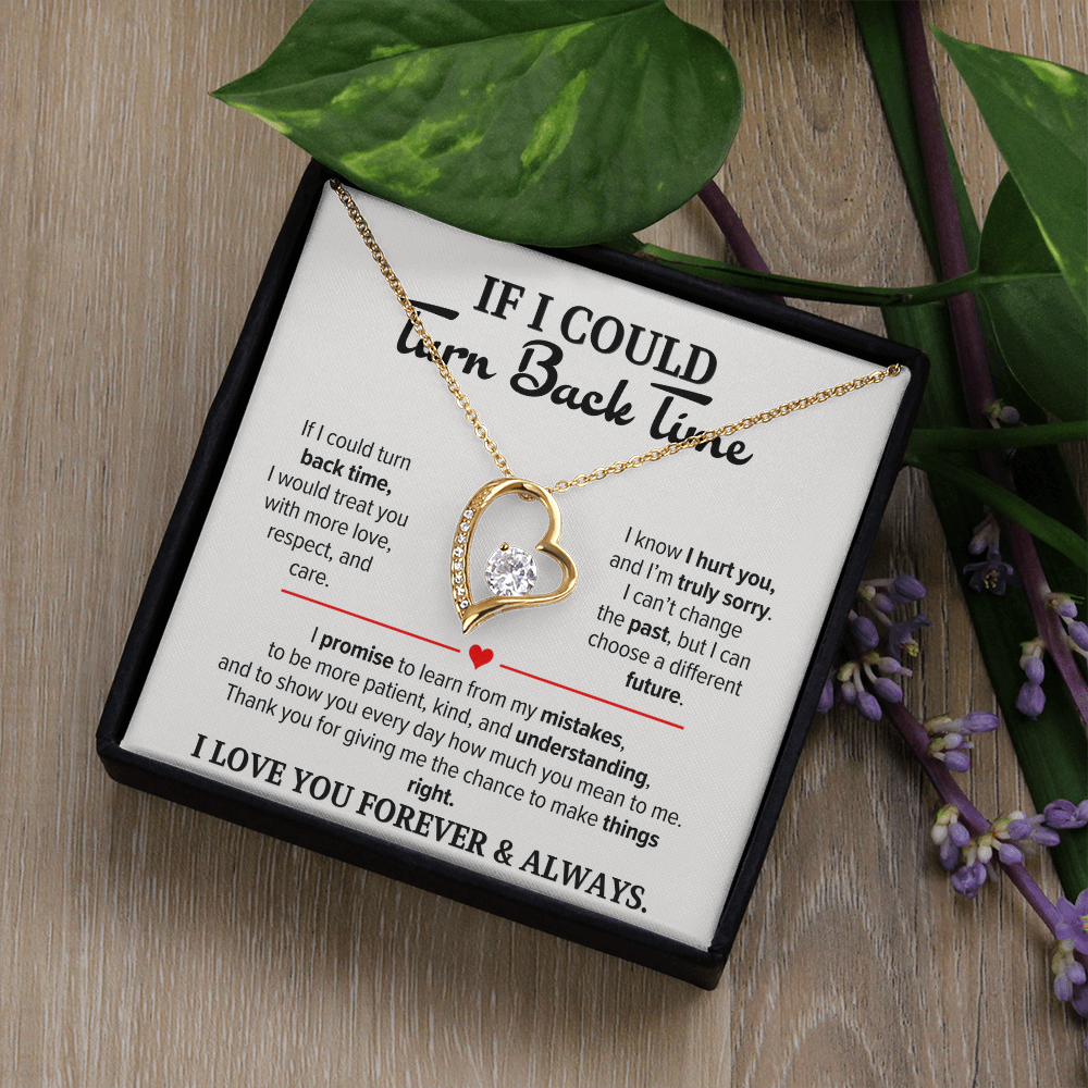 If I Could Turn Back Time Necklace for Her – I'm Sorry Heart Apology Gift