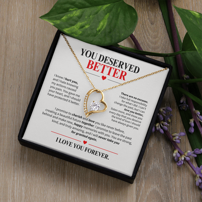 You Deserved Better Necklace for Her – I'm Sorry Heart Apology Gift