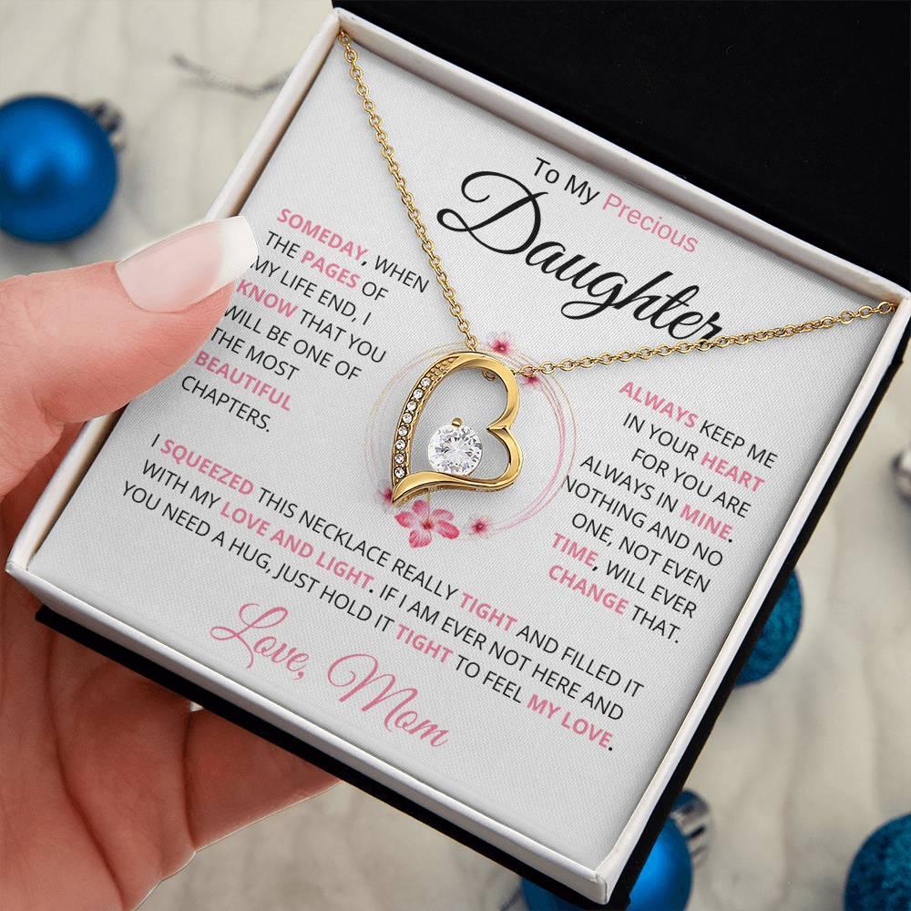 [ ALMOST SOLD OUT] To My Precious Daughter " Someday When The Pages" Love Mom Necklace - Charming Family Gift