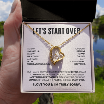 Let's Start Over Necklace for Her – I'm Sorry Heart Apology Gift