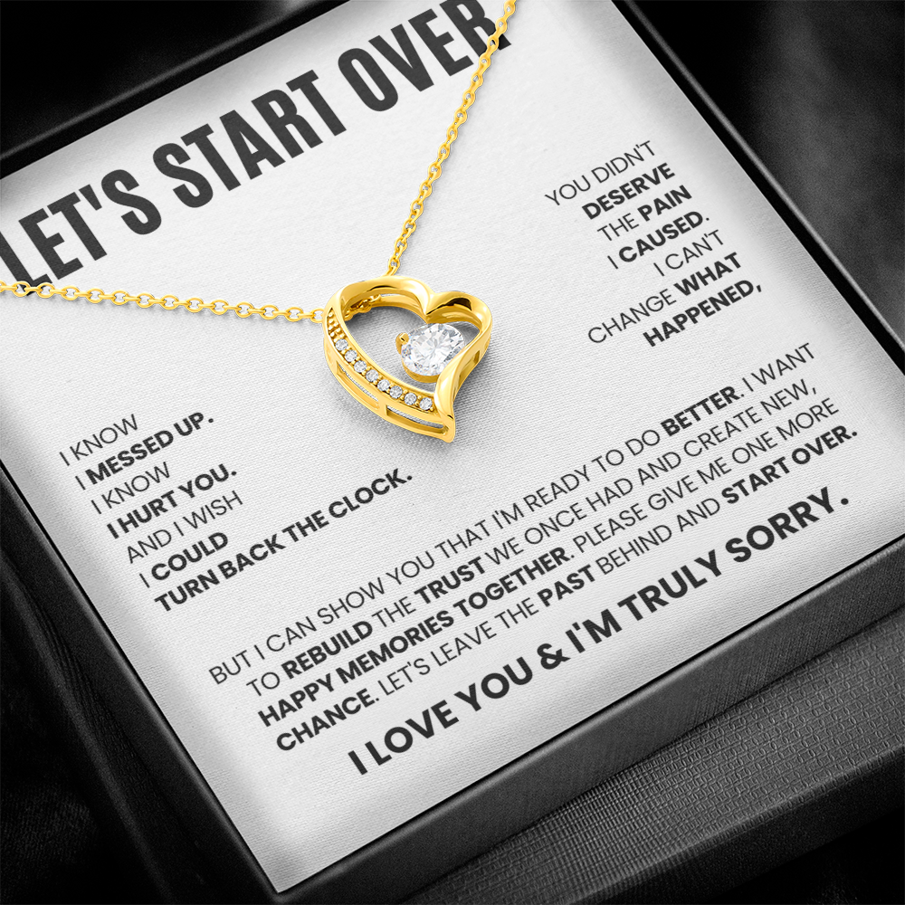 Let's Start Over Necklace for Her – I'm Sorry Heart Apology Gift