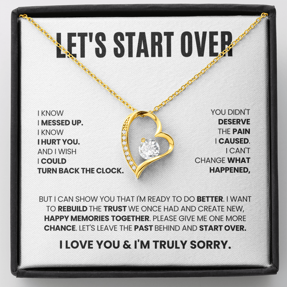 Let's Start Over Necklace for Her – I'm Sorry Heart Apology Gift