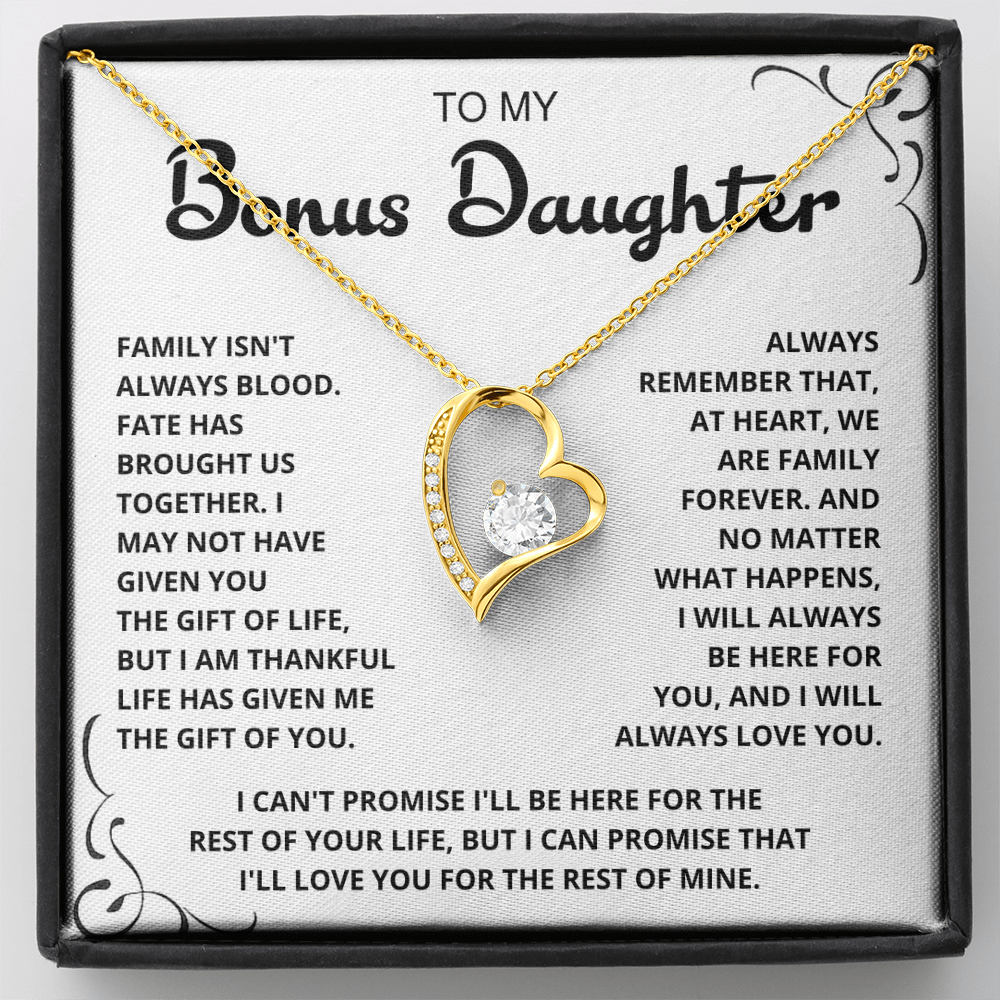 To My Bonus Daughter - "My Family Forever" Necklace