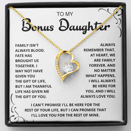 To My Bonus Daughter - "My Family Forever" Necklace