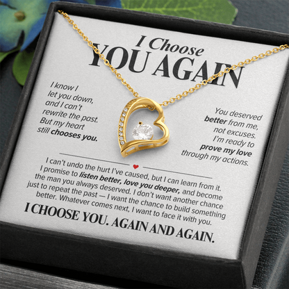 I Choose You Again Necklace for Her – Heart Second Chance Apology Gift