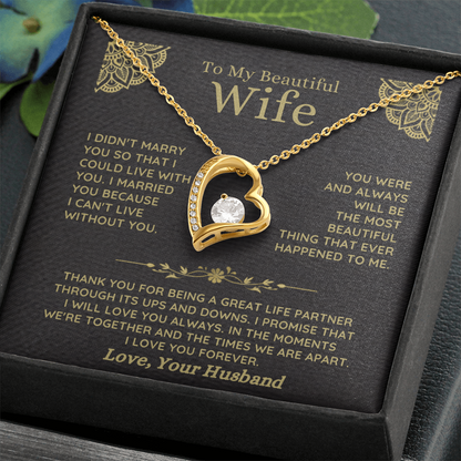 To My Beautiful Wife – Forever Love Necklace Gift Set