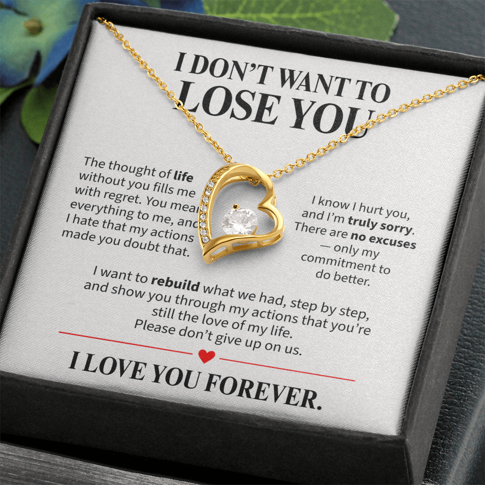 I Don't Want to Lose You Necklace for Her – I'm Sorry Heart Apology Gift