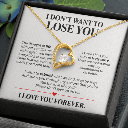 I Don't Want to Lose You Necklace for Her – I'm Sorry Heart Apology Gift