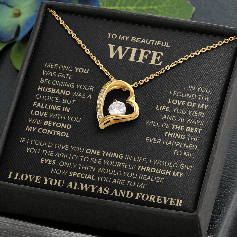 To My Wife - Gold Forever Love Necklace