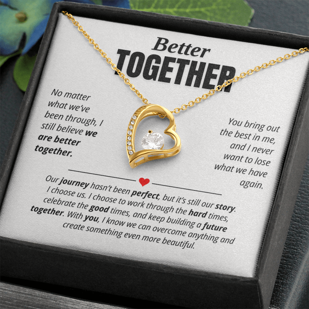 Better Together Necklace for Her – I Choose Us Heart Relationship Gift
