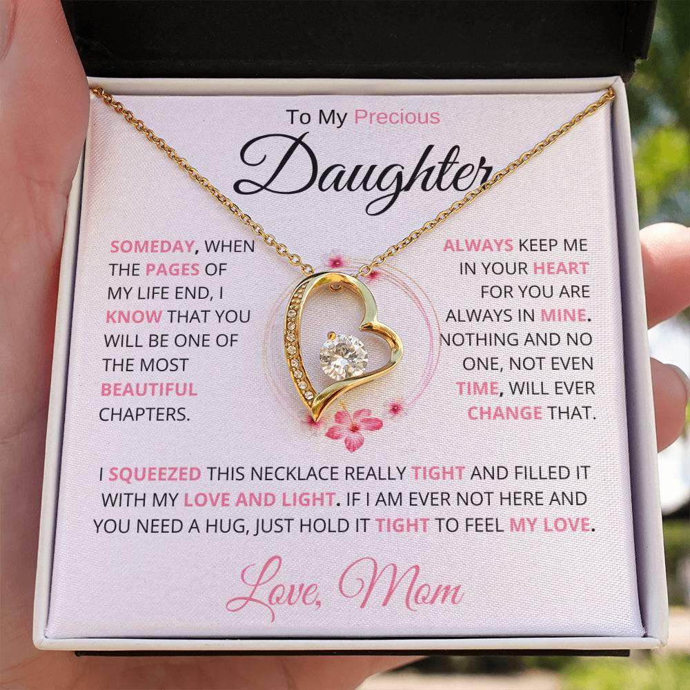 [ ALMOST SOLD OUT] To My Precious Daughter " Someday When The Pages" Love Mom Necklace - Charming Family Gift