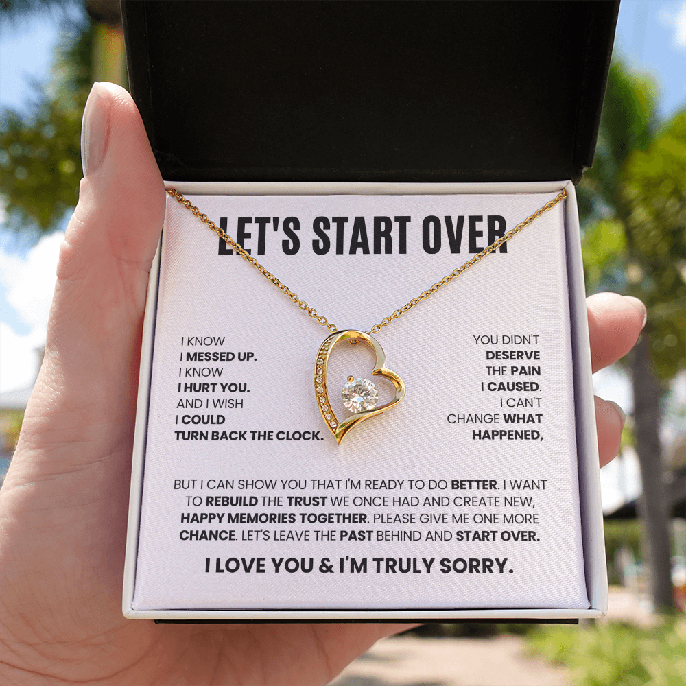 Let's Start Over Necklace for Her – I'm Sorry Heart Apology Gift