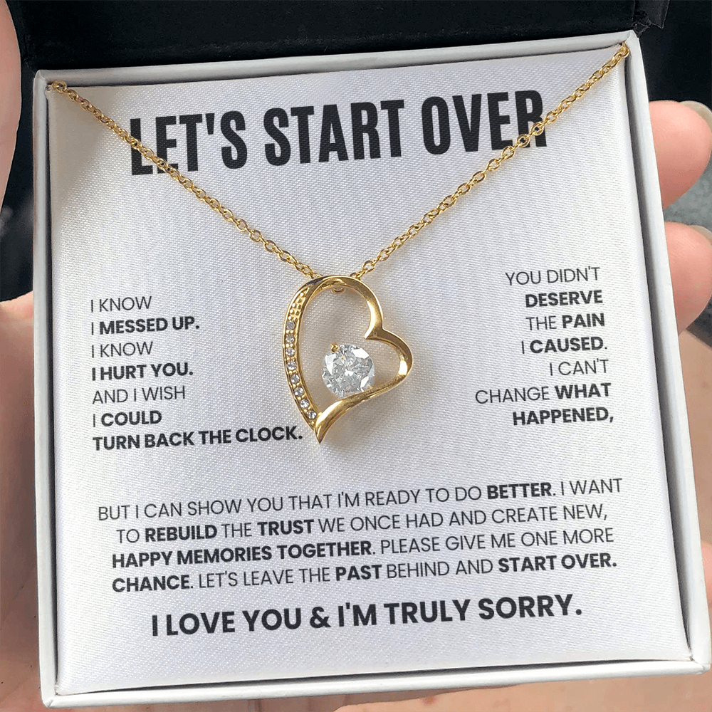 Let's Start Over Necklace for Her – I'm Sorry Heart Apology Gift