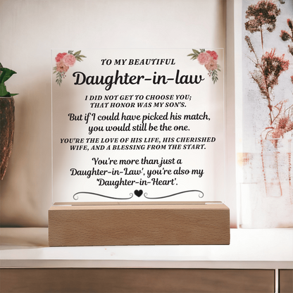 To My Beautiful Daughter-In-Law "You're more than just a 'Daughter-in-Law'" Acrylic LED Lamp