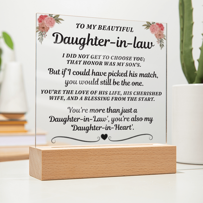 To My Beautiful Daughter-In-Law "You're more than just a 'Daughter-in-Law'" Acrylic LED Lamp
