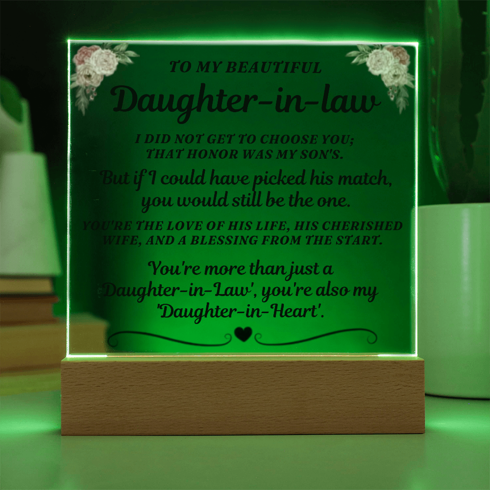 To My Beautiful Daughter-In-Law "You're more than just a 'Daughter-in-Law'" Acrylic LED Lamp
