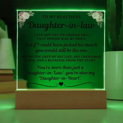 To My Beautiful Daughter-In-Law "You're more than just a 'Daughter-in-Law'" Acrylic LED Lamp