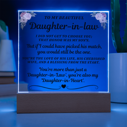 To My Beautiful Daughter-In-Law "You're more than just a 'Daughter-in-Law'" Acrylic LED Lamp