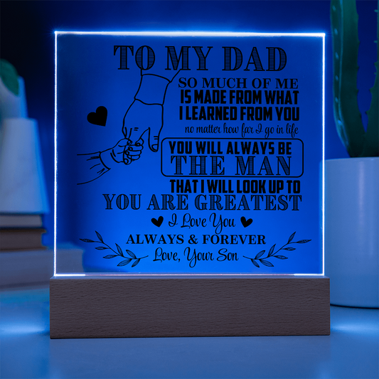 To My Dad From Son LED Acrylic Gift Set