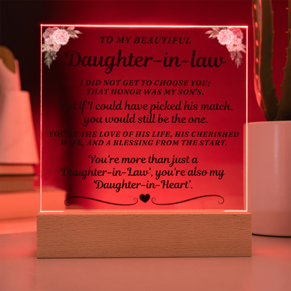 To My Beautiful Daughter-In-Law "You're more than just a 'Daughter-in-Law'" Acrylic LED Lamp