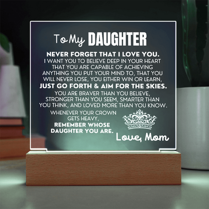 To My Daughter "Never Forget That I Love You" | From Mom | Acrylic Lamp ❤️ AC50DM