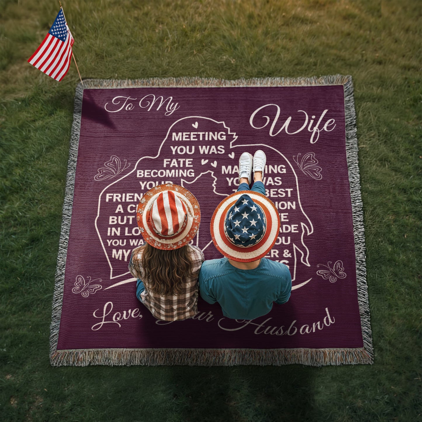 To My Wife - The Day I Met You, My Life Changed - Woven Blanket Gift Set CFG559