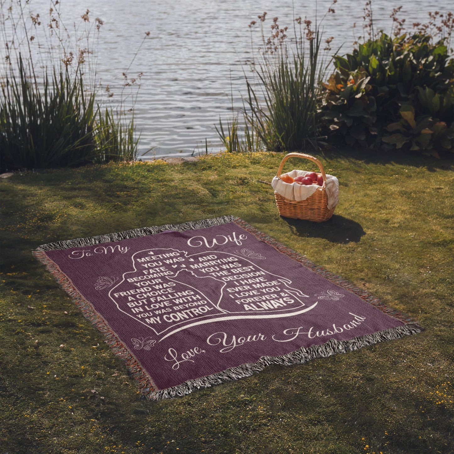 To My Wife - The Day I Met You, My Life Changed - Woven Blanket Gift Set CFG559