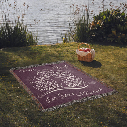 To My Wife - The Day I Met You, My Life Changed - Woven Blanket Gift Set CFG559