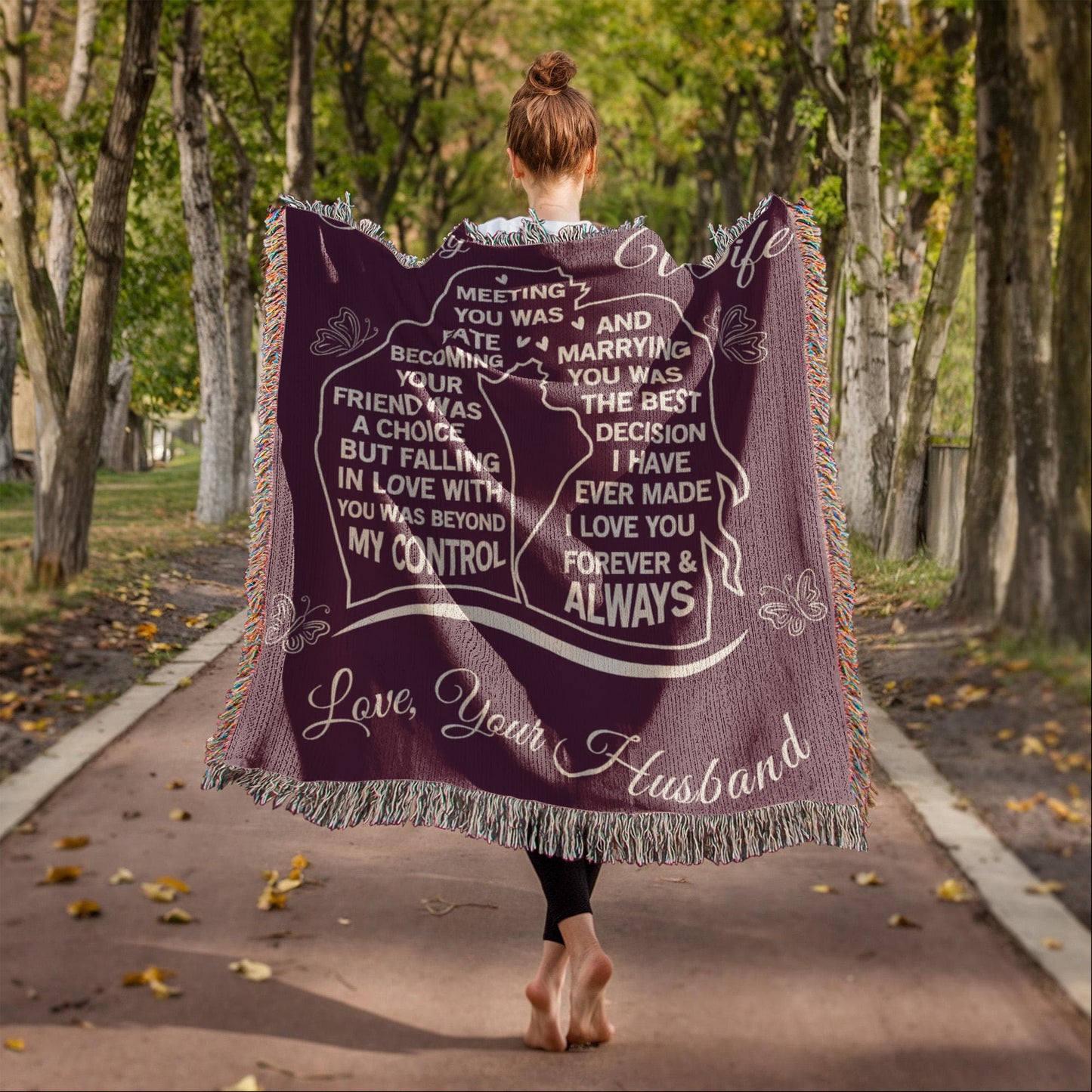 To My Wife - The Day I Met You, My Life Changed - Woven Blanket Gift Set CFG559