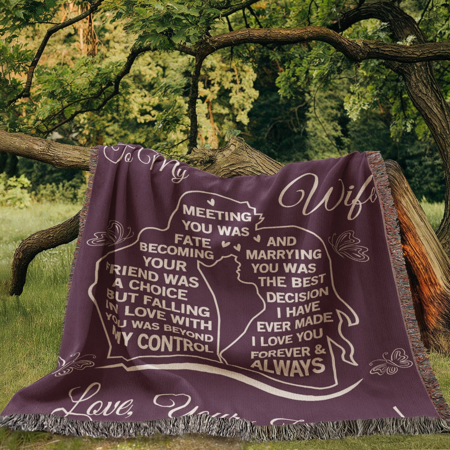To My Wife - The Day I Met You, My Life Changed - Woven Blanket Gift Set CFG559