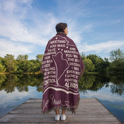 To My Wife - The Day I Met You, My Life Changed - Woven Blanket Gift Set CFG559