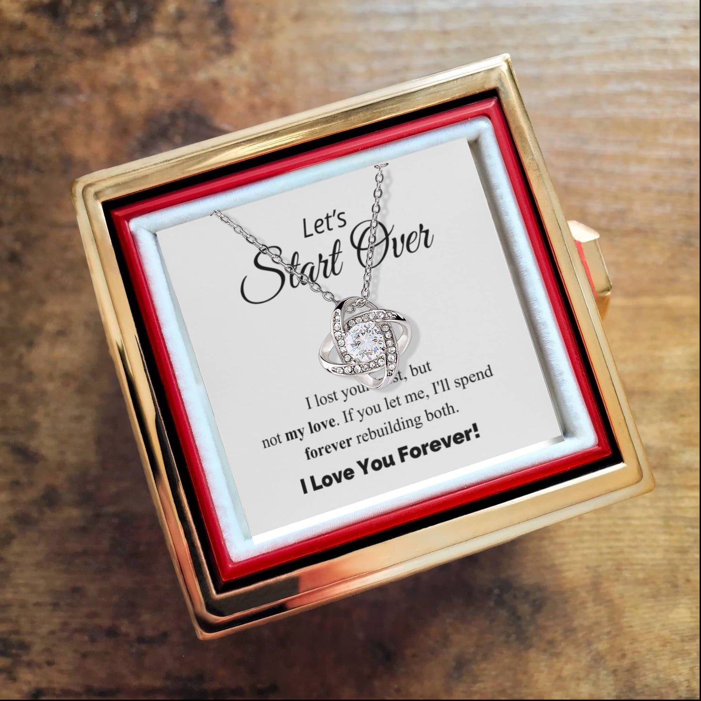 Let's Start Over - Love Knot with Rotating Rose Gift Box