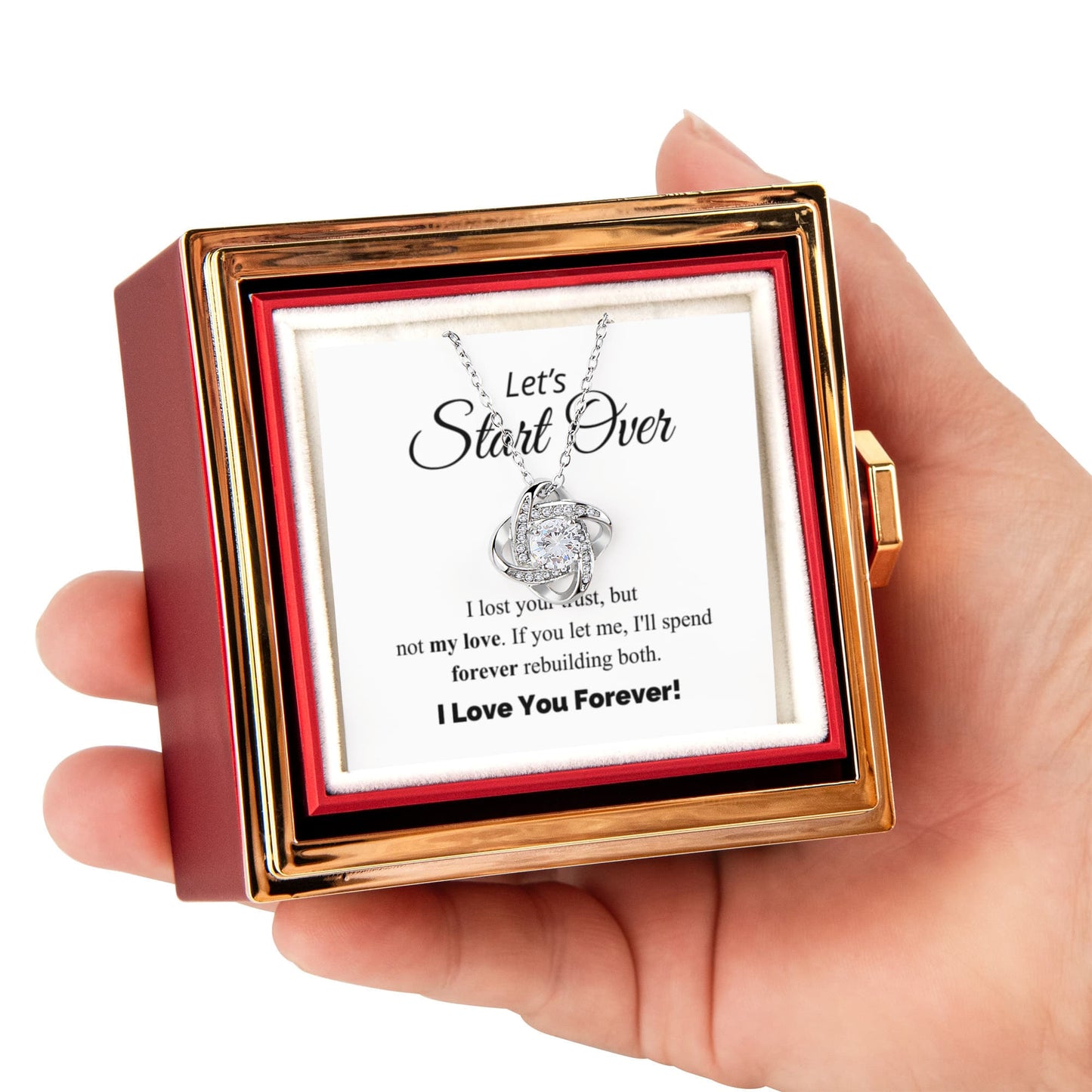 Let's Start Over - Love Knot with Rotating Rose Gift Box
