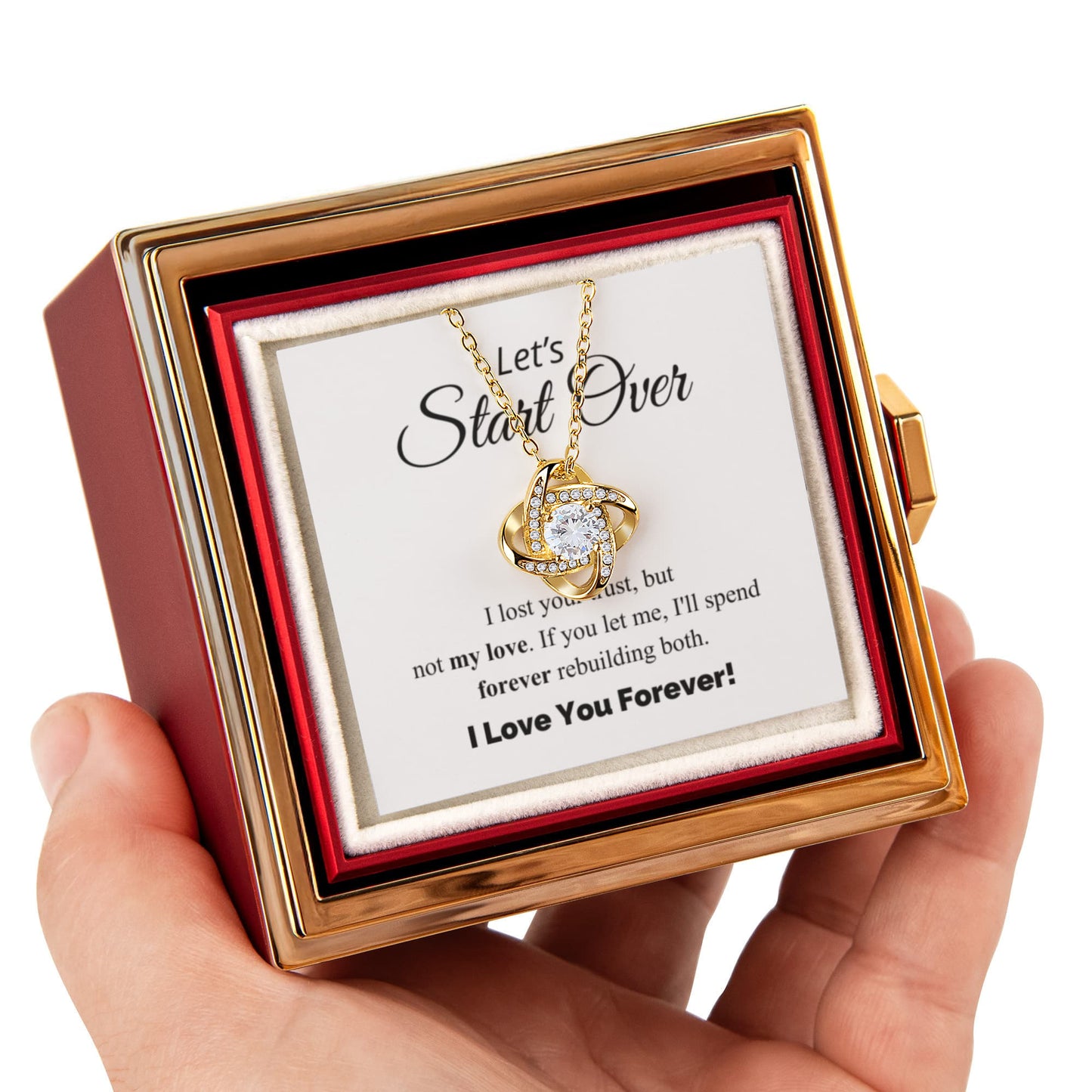 Let's Start Over - Love Knot with Rotating Rose Gift Box