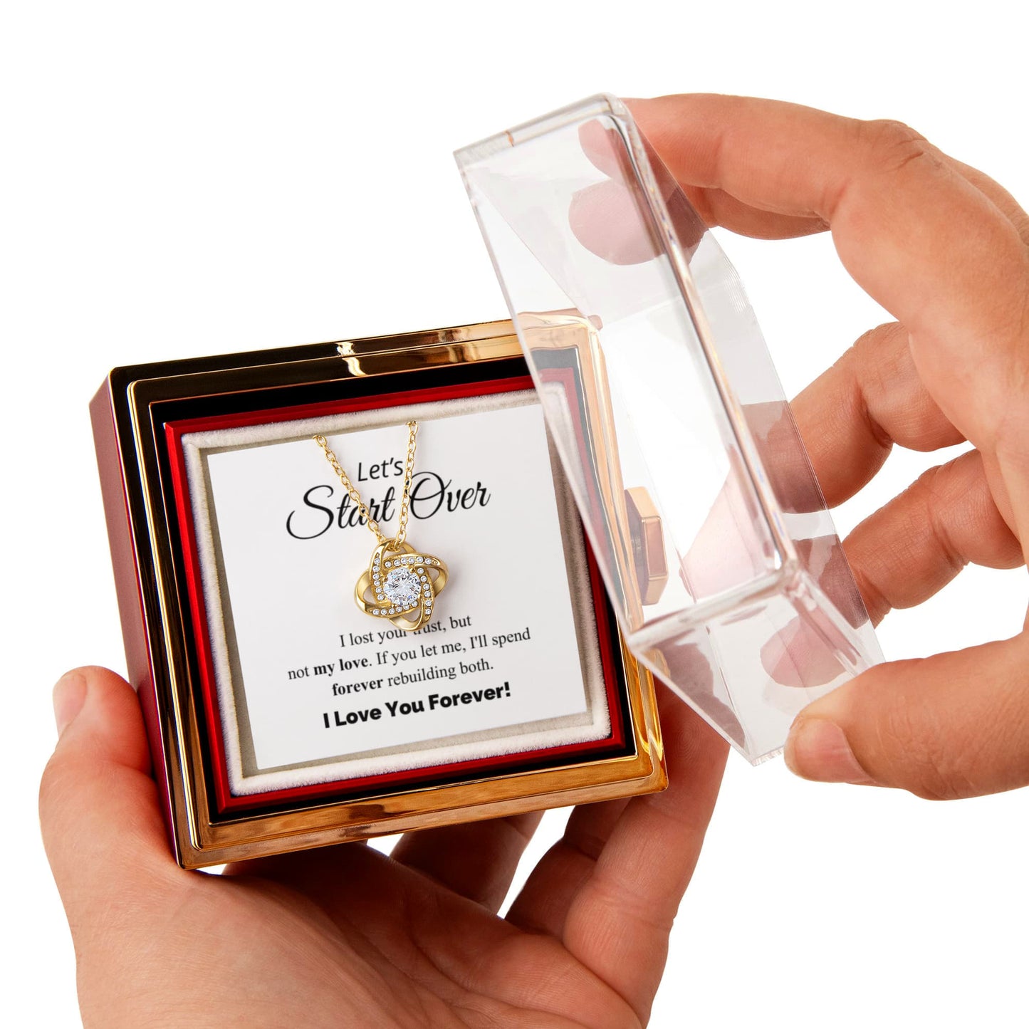 Let's Start Over - Love Knot with Rotating Rose Gift Box