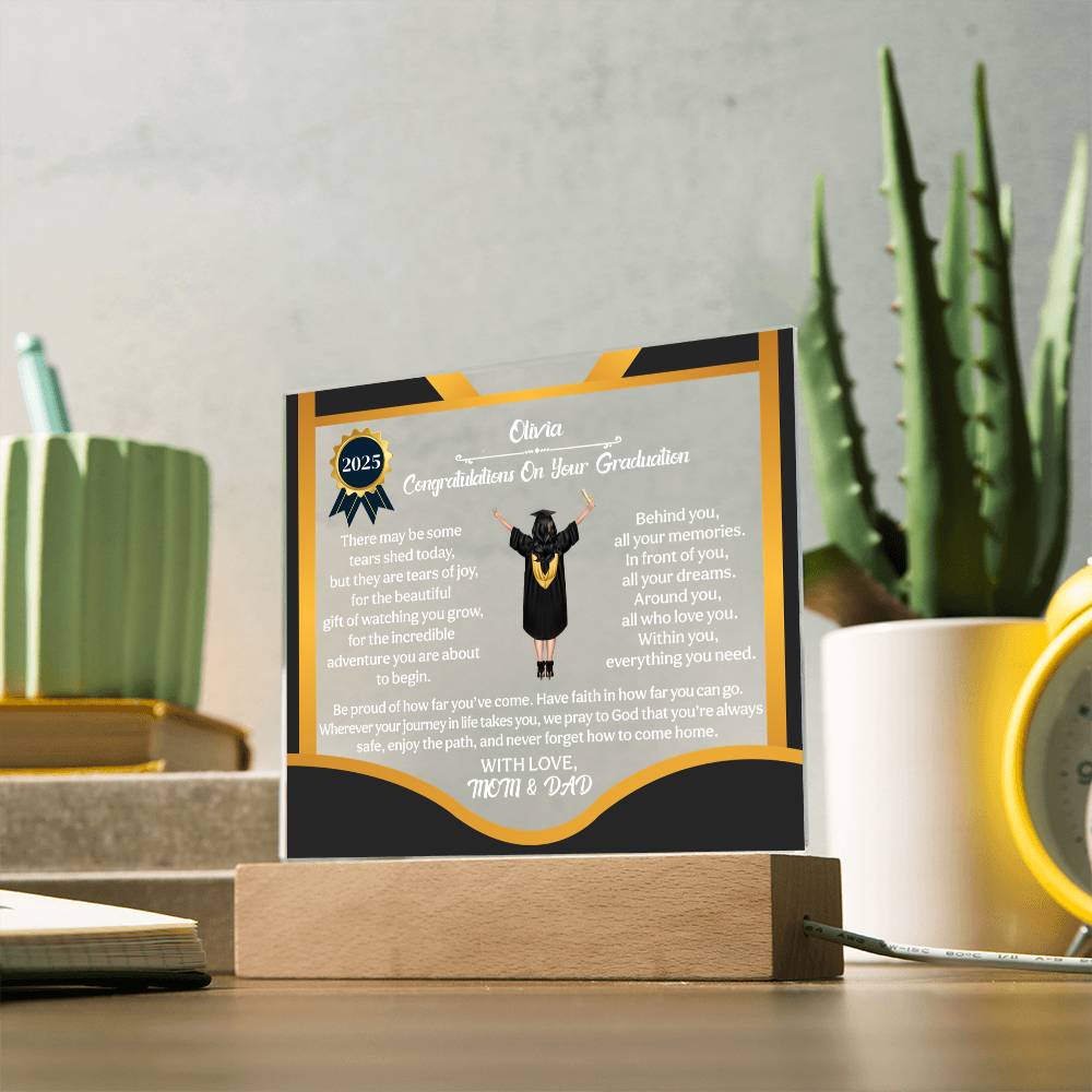 (ALMOST SOLD OUT) Personalized LED Graduation Plaque - The Gift That Will Move People to Tears