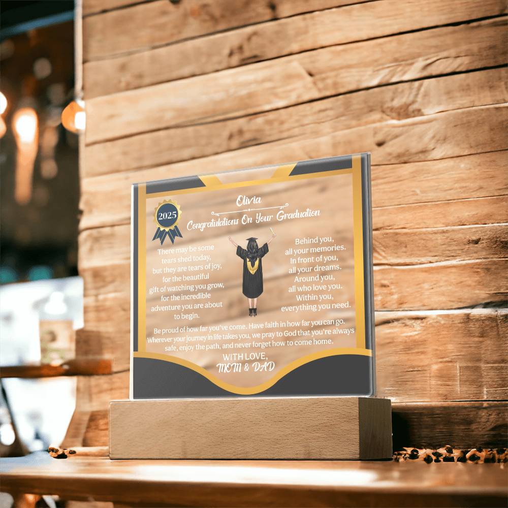 (ALMOST SOLD OUT) Personalized LED Graduation Plaque - The Gift That Will Move People to Tears