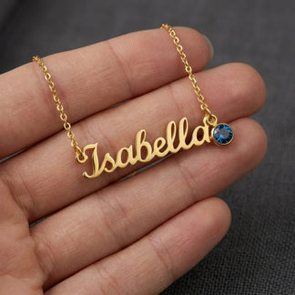Custom Name Necklace with Birthstone – To My Granddaughter, Loved Forever & Always