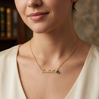 Custom Name Necklace with Birthstone – To My Granddaughter, Loved Forever & Always