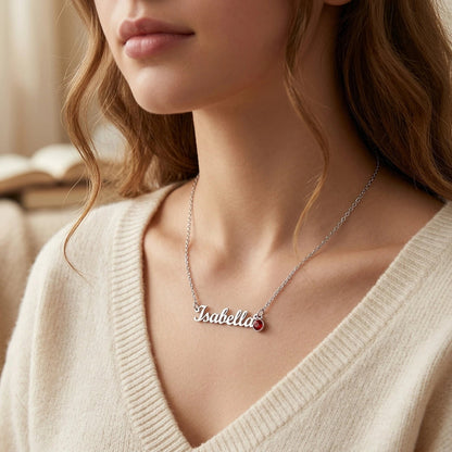"To My Beautiful Daughter - Forever My Greatest Pride - Personalized Name Necklace with Birthstone - The Most Meaningful Keepsake Gift From Loving Dad"