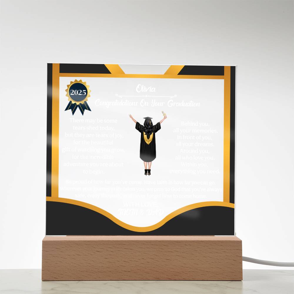 (ALMOST SOLD OUT) Personalized LED Graduation Plaque - The Gift That Will Move People to Tears