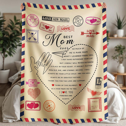 Best Mom Ever - 60" x 80" Coral Fleece Blanket Gift Set