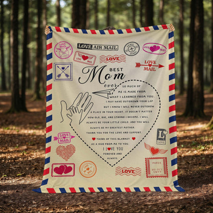 Best Mom Ever - 60" x 80" Coral Fleece Blanket Gift Set