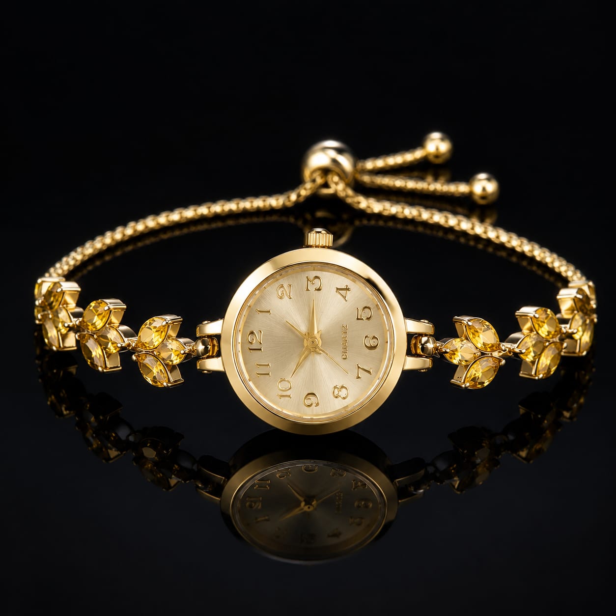 Princess Watch – Elegant Sparkly Women's Watch, Easy-Read Dial, Adjustable Strap - CHARMING FAMILY GIFT LLC 